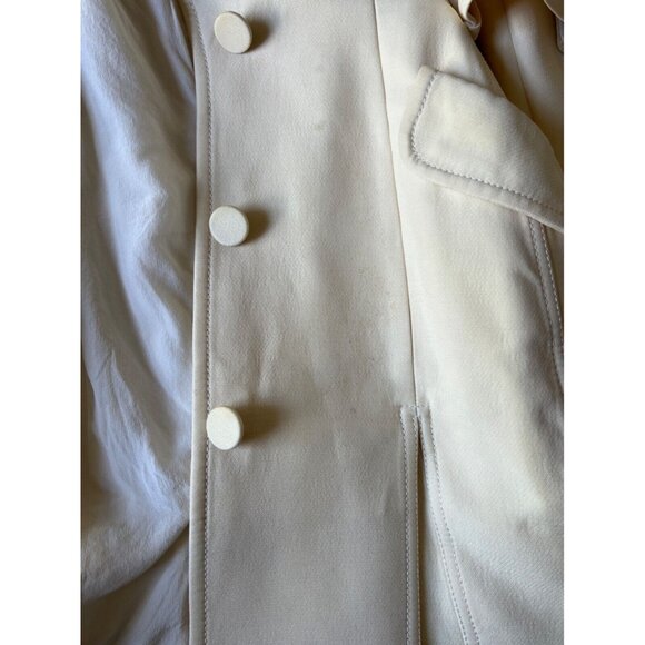 SOLD Auth Vintage Christian Dior Yellow Silk Belted Structured Coat Size XS - Picture 16 of 16